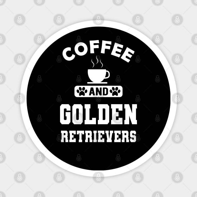 Golden Retriever - Coffee and golden retrievers Magnet by KC Happy Shop